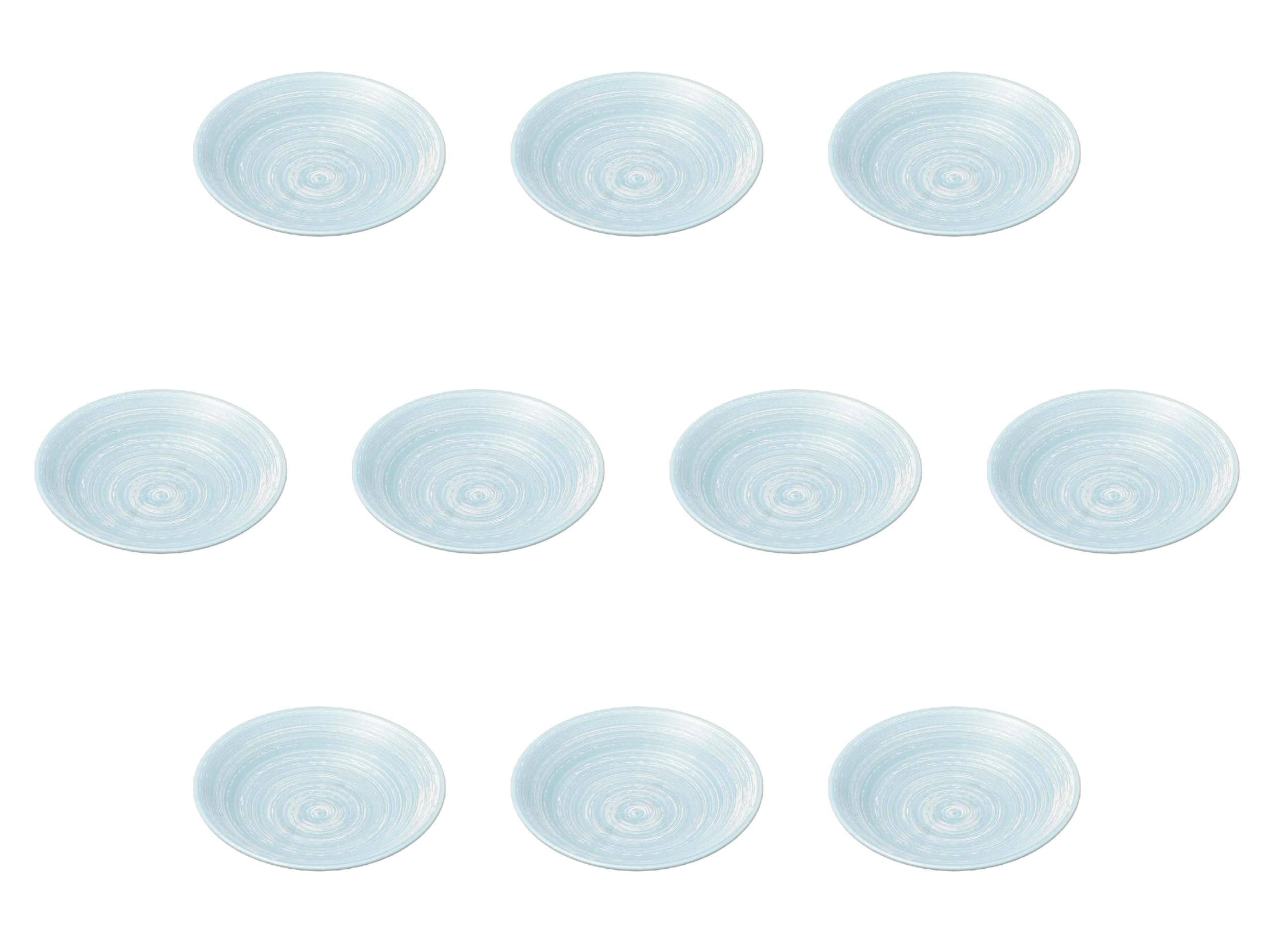 

Set of 10 Nami no Mai Ripple Plates x Medium Plates Setomonohonpo 5.0 [16.5 3.3 cm]