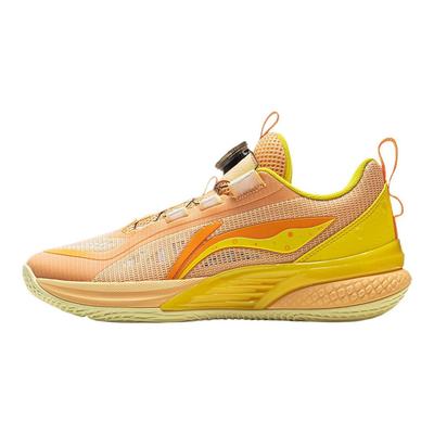 Li Ning Kinder Basketball PU Bequem Modisch Schlicht Vielseitig Atmungsaktiv Low Top Kinder Basketballschuhe Kinder Sneaker Floating-Orange YKBV024-7