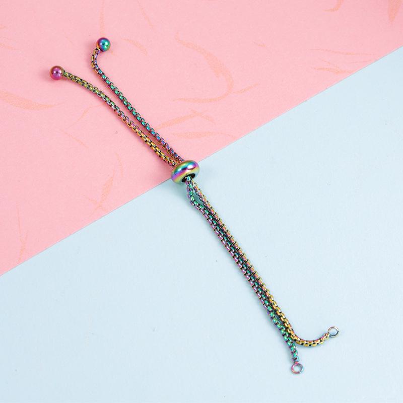 DIY verstellbares Edelstahl-Gummiperlenarmband mit nicht abnehmbarer Perlenkette
