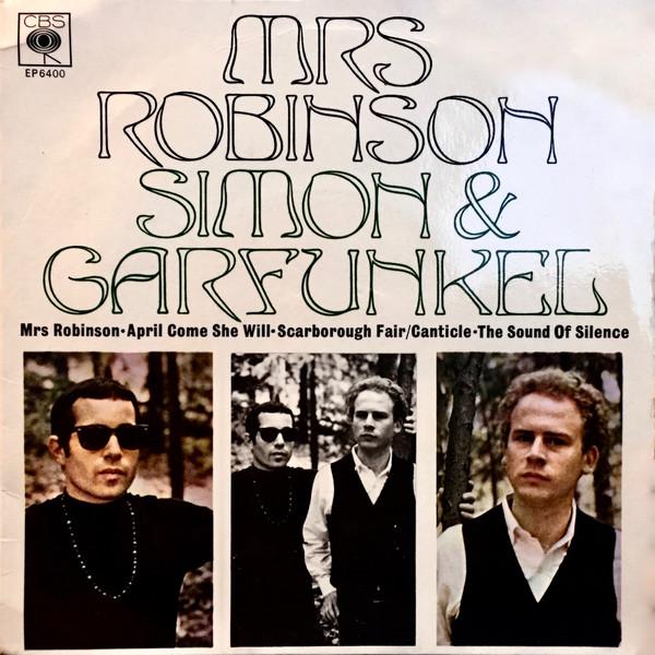 7-дюймовая пластинка SIMON GARFUNKEL Mrs. Robinson EP6400 CBS 1968 Великобритания Рок Б/у