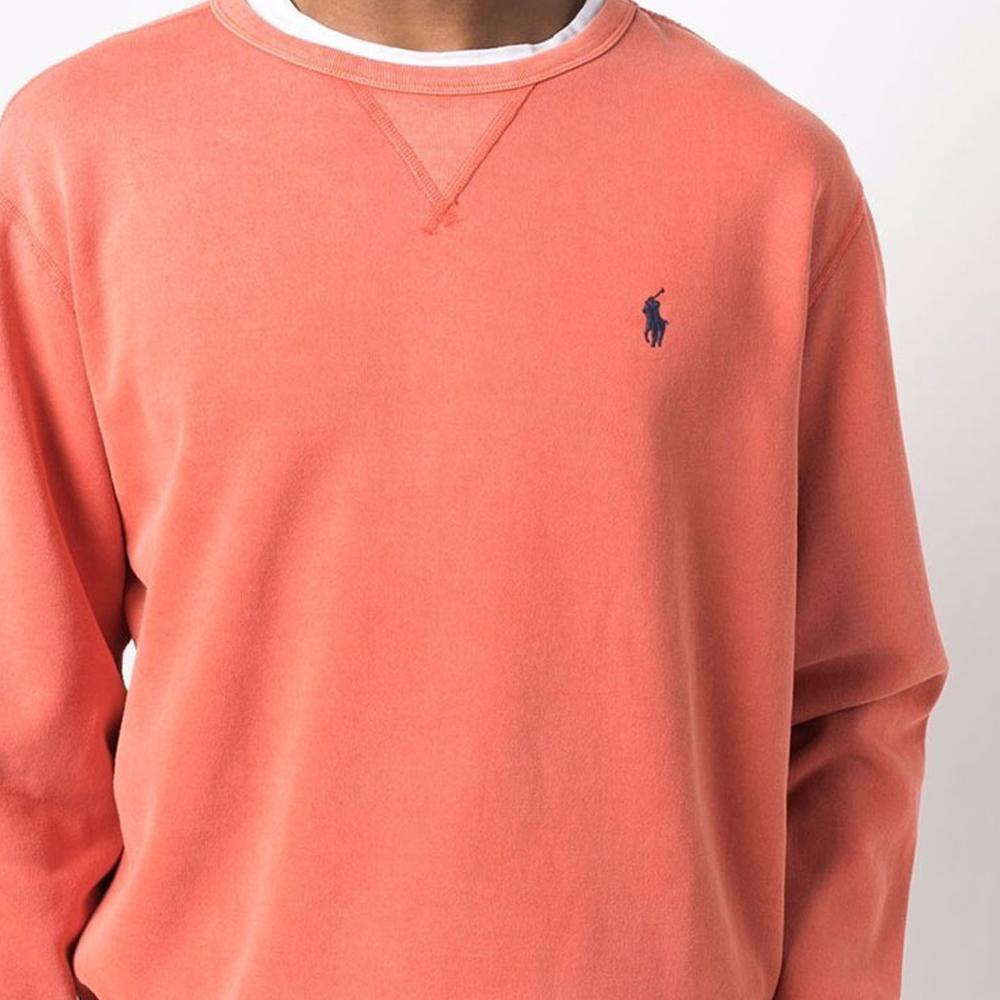 Polo Ralph Lauren FW21 Logo Embroidered Long Sleeve Crewneck Sweater Men Sweater Orange 710792815-012