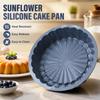 Sunflower Silicone Cake Pan 20cm Round Fluted Mold for Baking Sponge Cakes, Layer Desserts and Home Treats