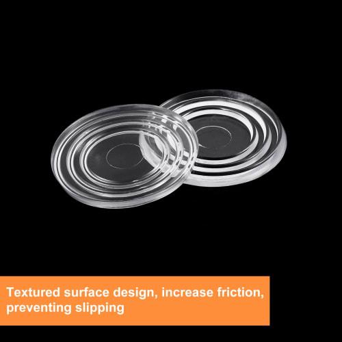 Uxcell Round Clear Rubber Non-Slip Glass Table Top Bumpers, Non-Adhesive, for Glass Tabletops, 24mm Diameter, 30 Pieces