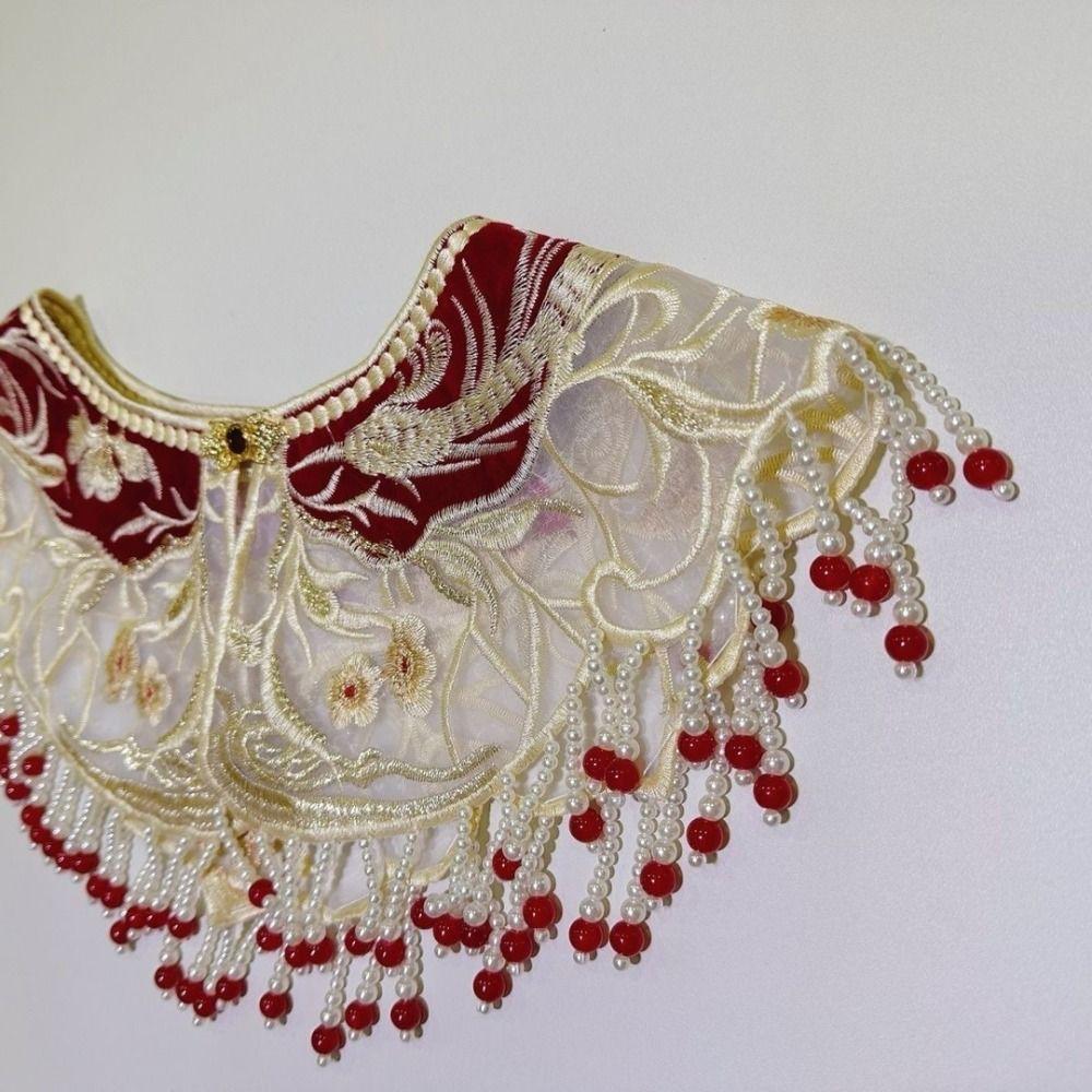 Embroidery Design Hanfu Collar Pearl Detachable False Collar Chinese Traditional