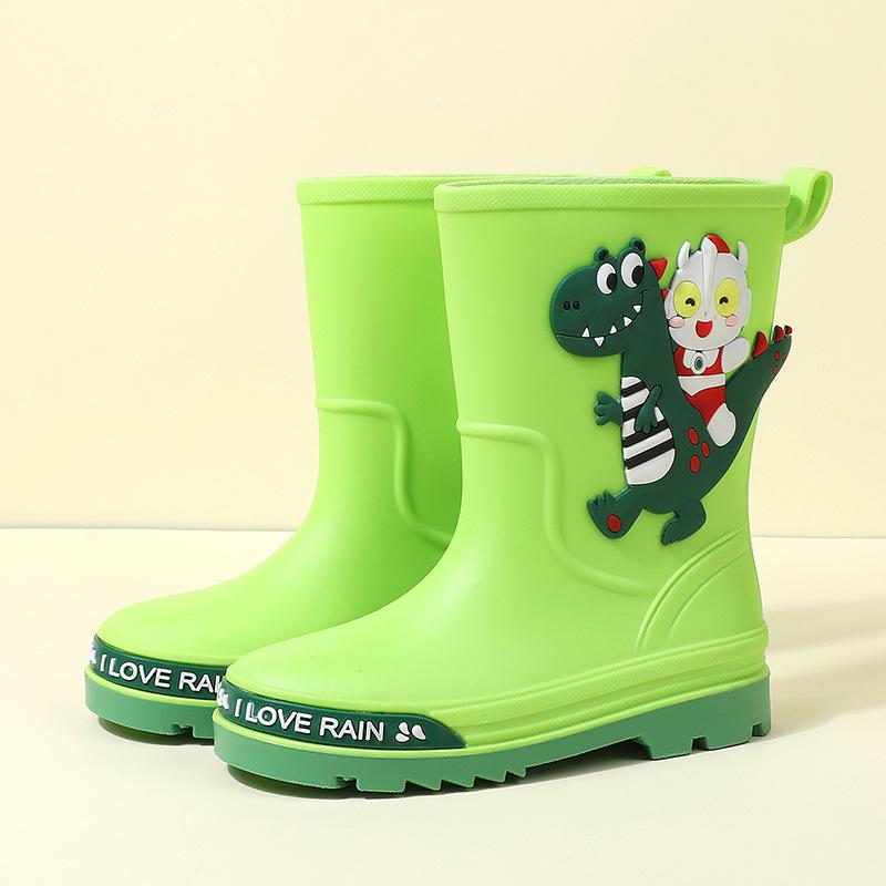 Children's Cartoon Mid-Calf Waterproof Rain Boots - Non-Slip, Thick, and Cute for Boys and Girls