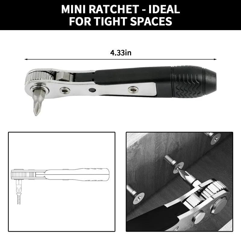 L-shaped Mini 36-tooth Ratchet Screwdriver Two-way Right Angle Screwdriver For Narrow Small Space Gap Repair Hand Tool