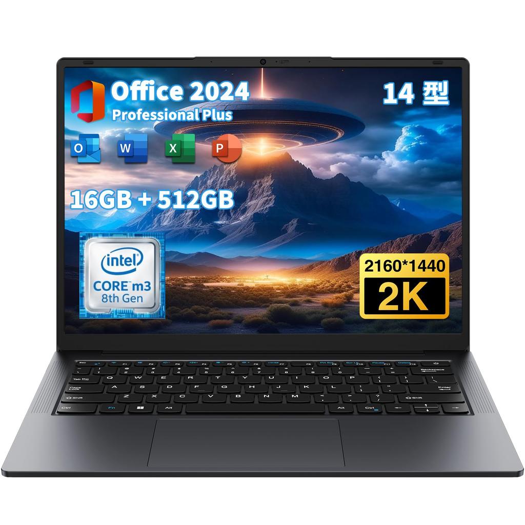 TPV Laptop with 2k Notebook Core 16GB 512GB Windows 11 Pro QHD IPS At Standard HD Online For Gray Office, Display, 14-inch PC, m3-8100Y Built-in,