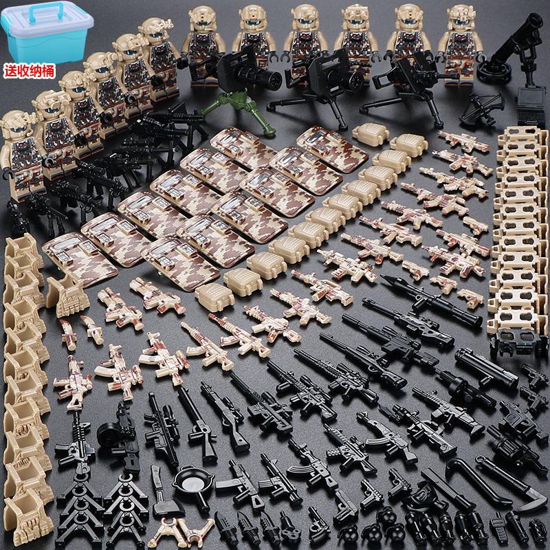 Compatible Minifigures Military Special Forces Police Boys Assemble Minifigures Soldiers Children's Educational Toys Puzzles