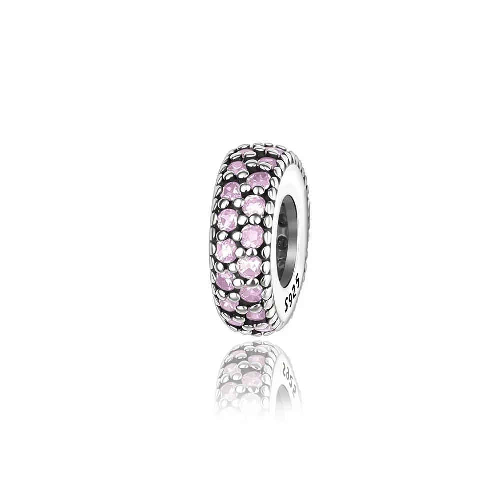 Colorful Full Diamond Charms Metal Love Blooming Rose Round Beads Pendant Fit Original Bracelets Necklace Accessory Elegant Fashion Beautiful Lovely