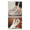 High-top Leather Shoes Men, A Stirrup Side Zipper Casual, Korean Leather Five Fingers White Shoes Tide Shoes