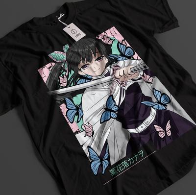 Demon Slayer Shirt Kanao Tsuyuri T-Shirt Tanjiro KNY Anime Akaza Doma Muzan Tee