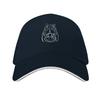 Outline Hippo Head Baseball Cap Golf Hat Sunscreen Beach Hat Tactical Cap Baseball Unisex Women's