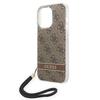 Etui do iPhone 14 Pro Guess 4G Print Strap Brązowy