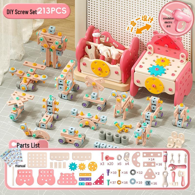 Xiaobei Hippo Toolbox: TikTok-Inspired Electric Drill & Screw Set for Kids