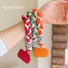 Cute Coloful Knitted Gold Wire Lanyard Phone Strap Keycord Hanging Trousers Accessories Stylish Anti-loss Keychain Wrist Rope