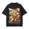 Dragon Ball Anime Washed T-Shirt Vintage Goku Vegeta Print Cotton Short Sleeve Loose Fit Men Women Casual Wear