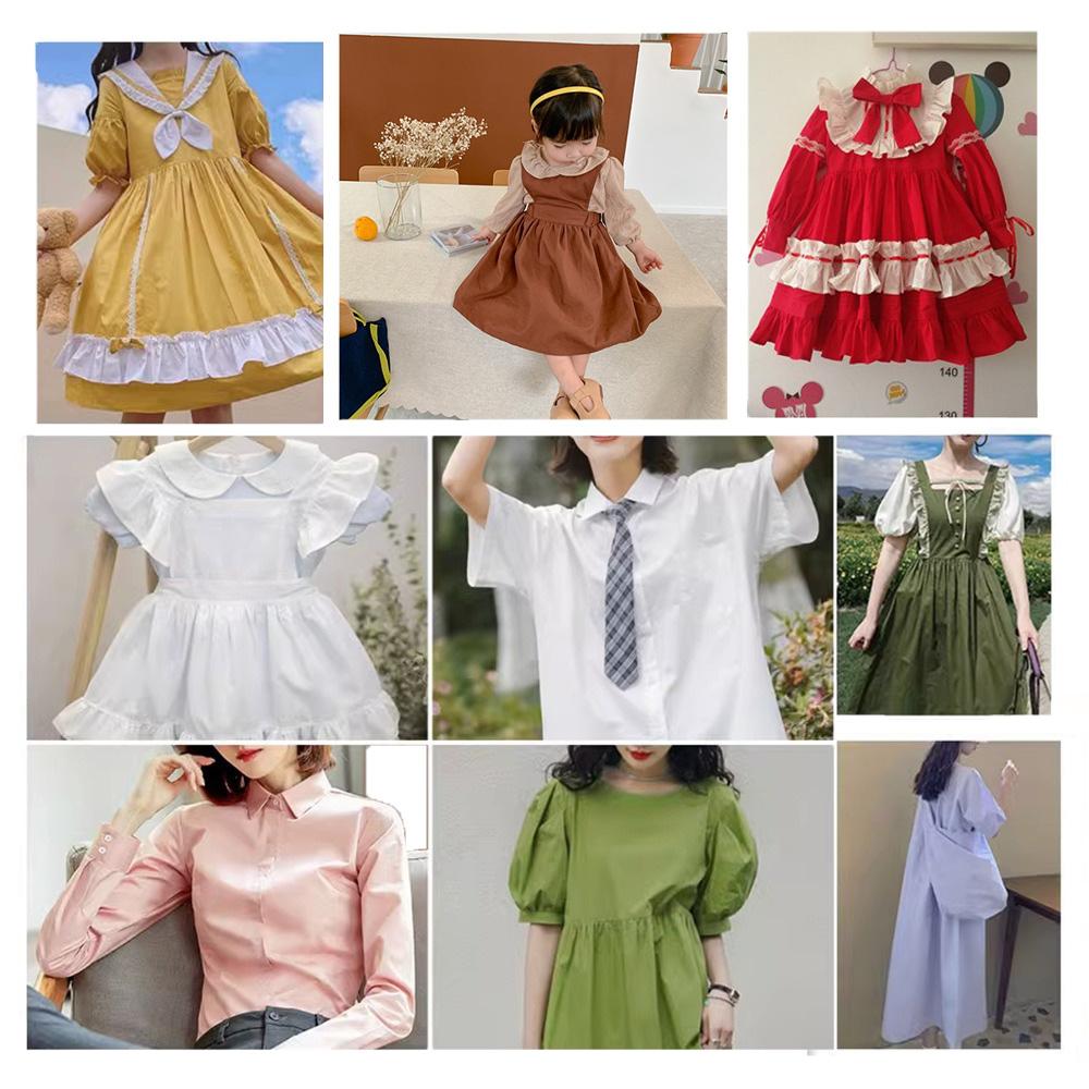 140x100cm 100% Cotton Poplin Fabric Solid Color for DIY Sewing Women Dress Baby Clothes Pajamas Hat Home Textile Craft Materials