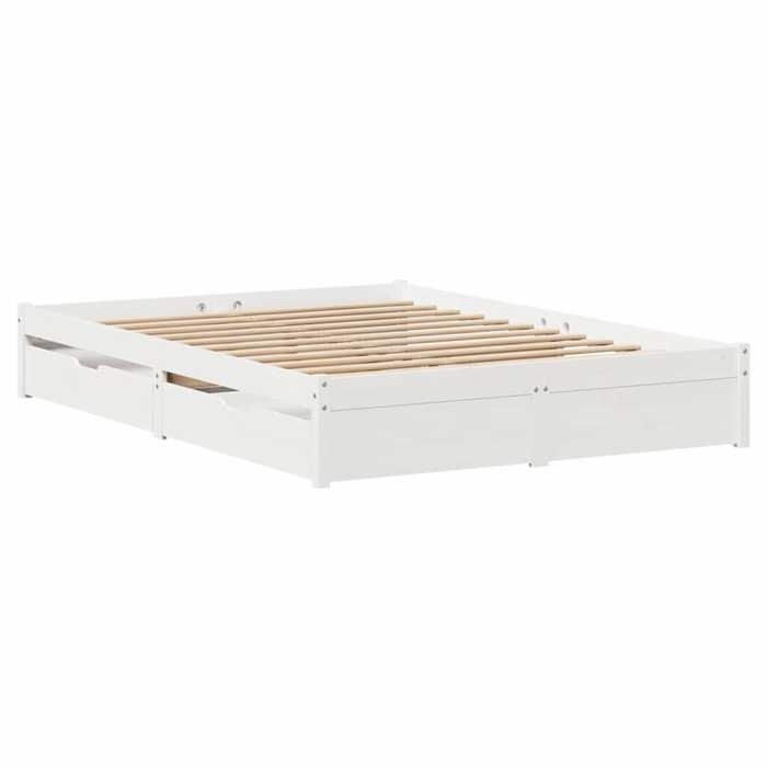 VidaXL Cadre de lit sans matelas blanc 140x200 cm bois de pin massif 3301663