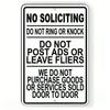 No Soliciting  No Disturb Door Prohibited No Knock Watch Sign  Durable Marker for Home Privacy Protection