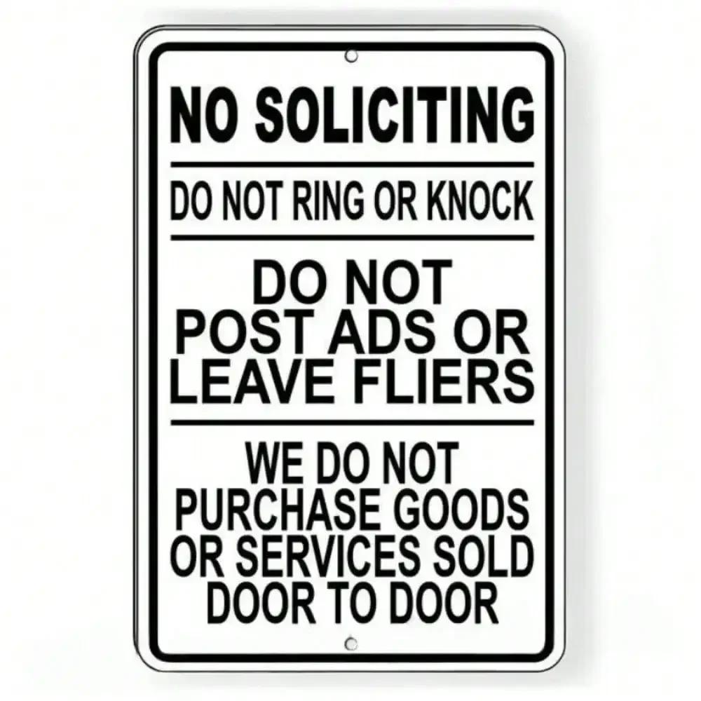 No Soliciting No Disturb Door Prohibited No Knock Watch Sign Durable Marker for Home Privacy Protection