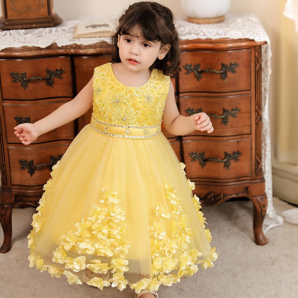 2024 New Petal Baby Flower Girl Bridesmaid Wedding Dress for Children
