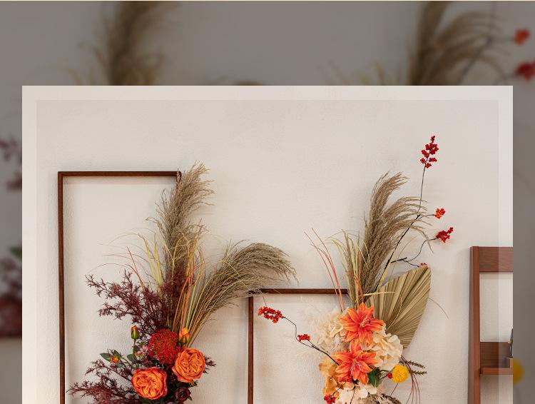 Retro Wenge Wood Photo Frame: Creative Living Room Artificial Flower Wall Art & Photography Prop