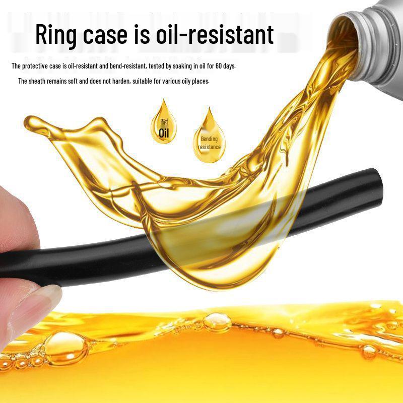 Heavy-Duty Waterproof 2-Core Outdoor Beef Tendon Power Cable, 2.5mm², Antifreeze Soft Wire with Plug