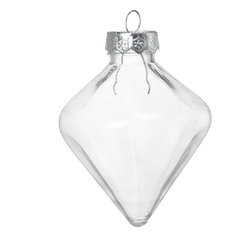 12X Clear Plastic Balls Flat Christmas Baubles Fillable Xmas Tree Ornament Decor