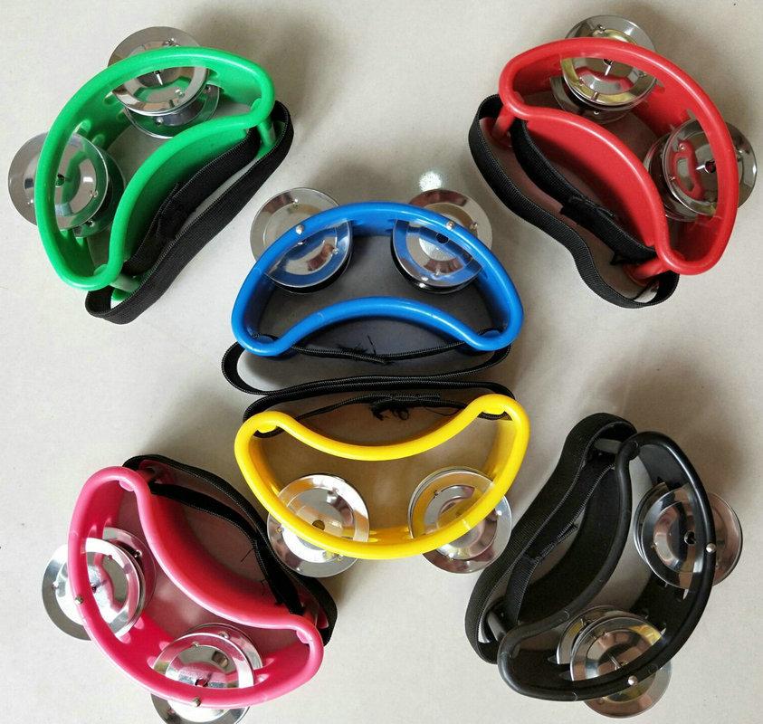 1PC Foot Tambourine Percussion Musical Instrument Bell Hand Shaking Drum High Quality Drum Accompaniment Instrument Foot Bell