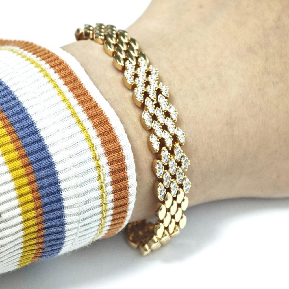 Intarsien Zirkon Armband frauen Mode Trendy Armband Geschenk Schmuck