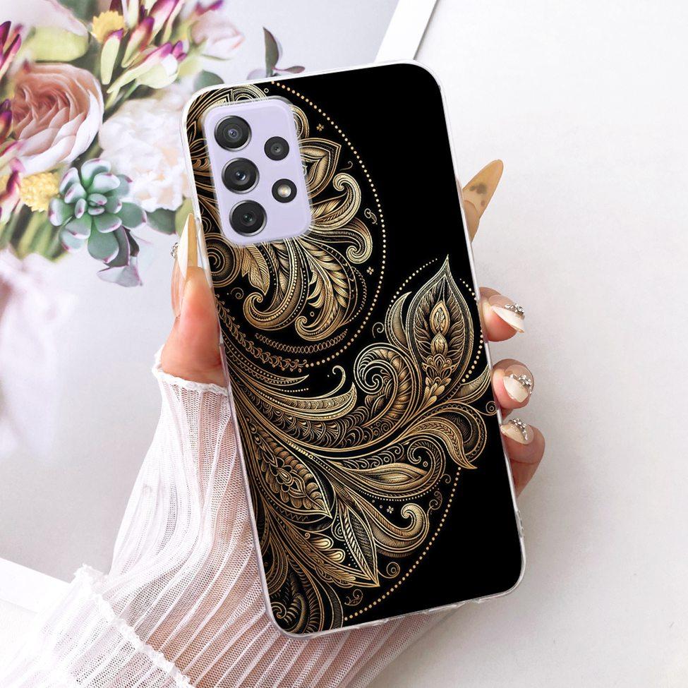 Transparent For Samsung Galaxy A72 4G Case Cute Fashion Flowers Funny Painted Casing For Samsung A72 4G SM-A725M SM-A725F Cover