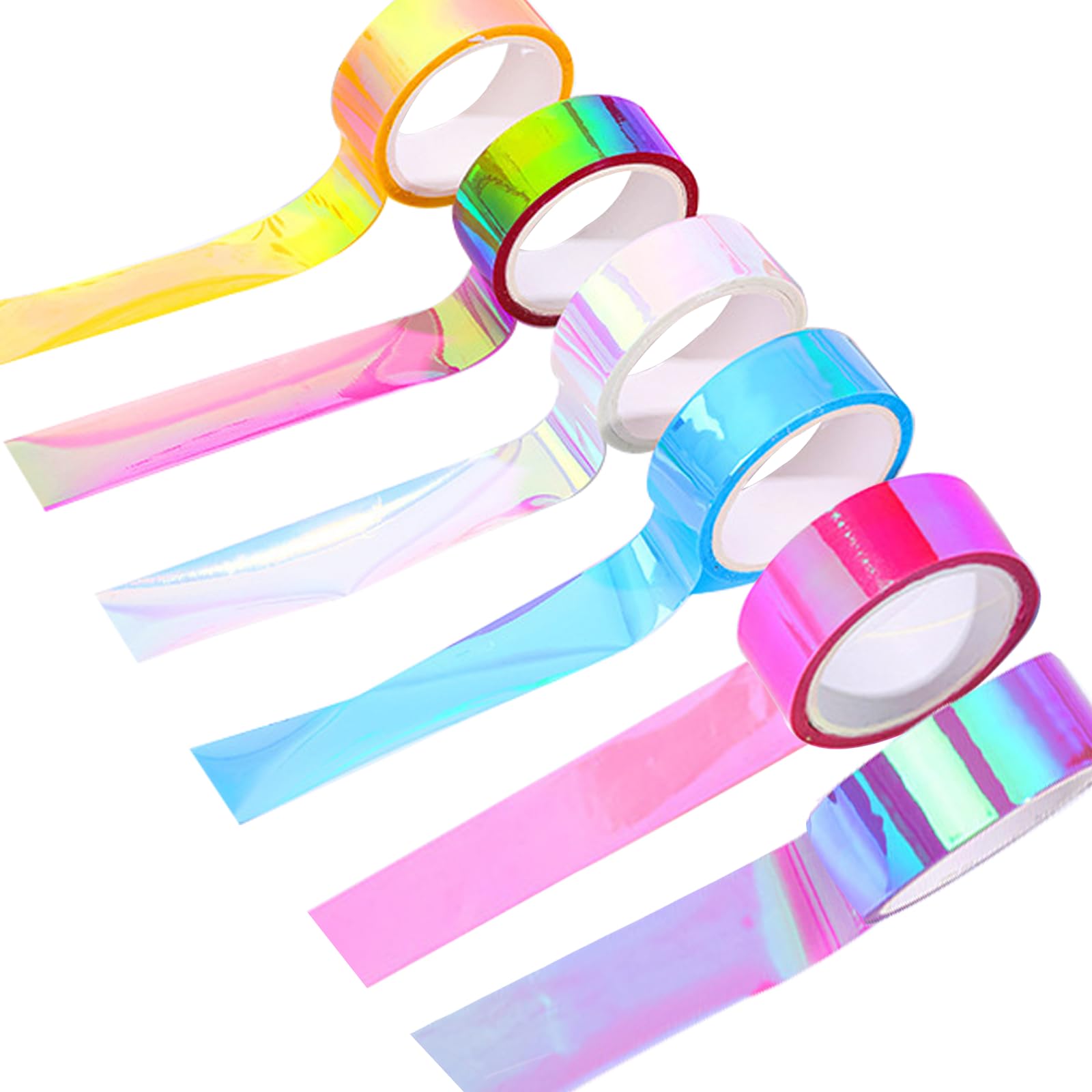 

FineGood Glitter Tape Aurora Tape 6 Rolls Decoration Tape Plating Tape DIY Glamorous Metallic Width 1.5cm x height 5m