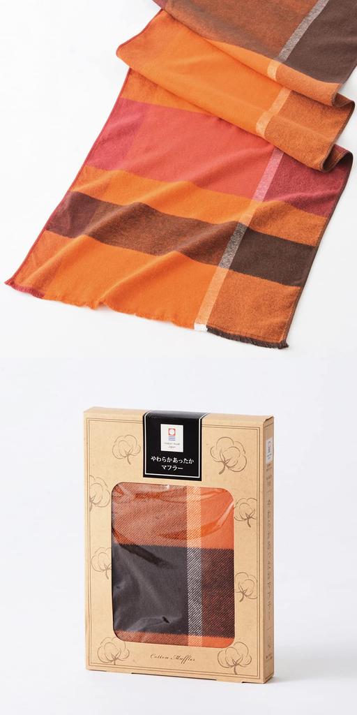 Cotton Scarf with Imabari Towel Check Gentle On the Soft and 188cm X 38cm Made In Comfortable and Easy To Perfect for Fall and ORIM [Emplet Veil] 100%