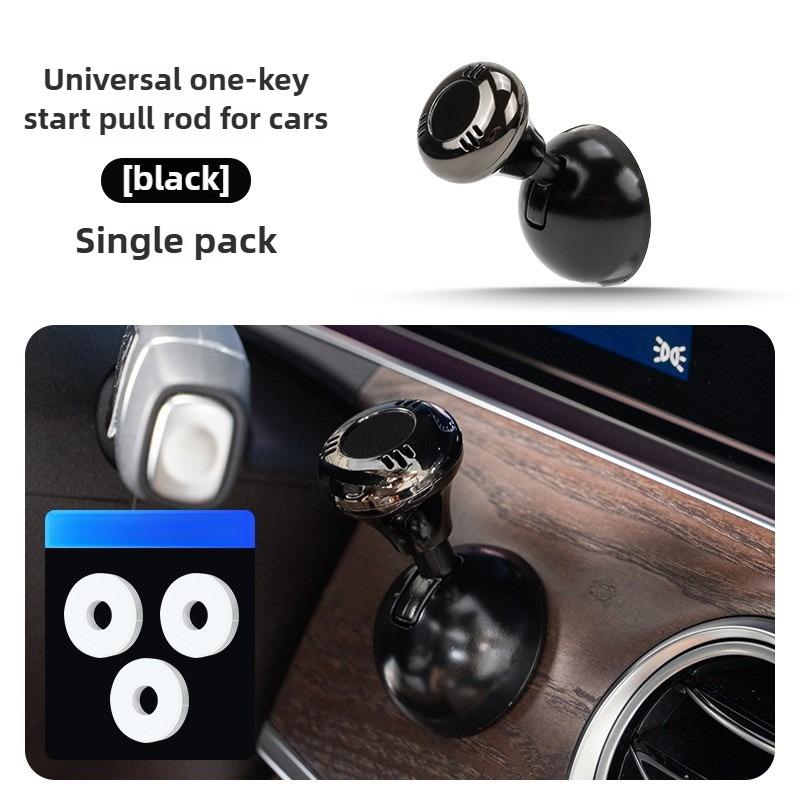Ball-bar Starter Cover for Decorative Accessories, Luxury Metal Push-to-Start Button Cover for Car, Engine Start/Stop Joystick