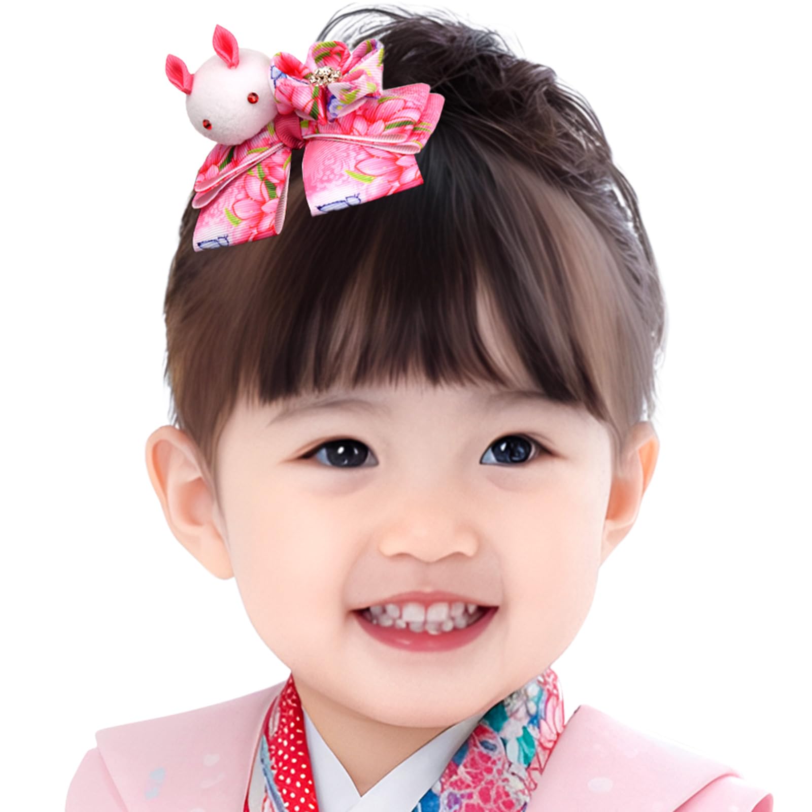 

Hair Ornament for Children Ages 3 and Graduation Hakama Rabbit Japanese Cute Hair Tsumami Single 5 Colors [OTAKUMARKET] 7-5-3 (7-5-3), 7, Ceremony, розовый