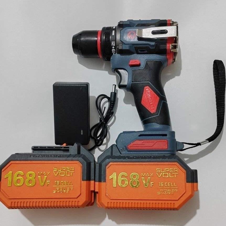 High-Power Two-Speed Brushless Copper Electric Drill & Screwdriver with Rechargeable Lithium Battery