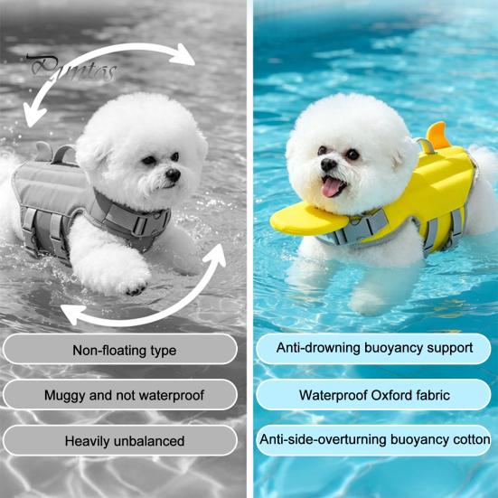 Lightweight Canine Float Coat Dog Life Jacket, High Buoyancy Pet Swim Vest with Chin Rest And Rescue Adjustable Water Safety Gear Handle, Jacket