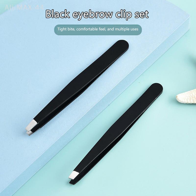 1Pcs Precision Stainless Steel Slant Tip Tweezers for Eyebrow & Facial Hair Removal Blackhead Removal Pointed Angle Tip