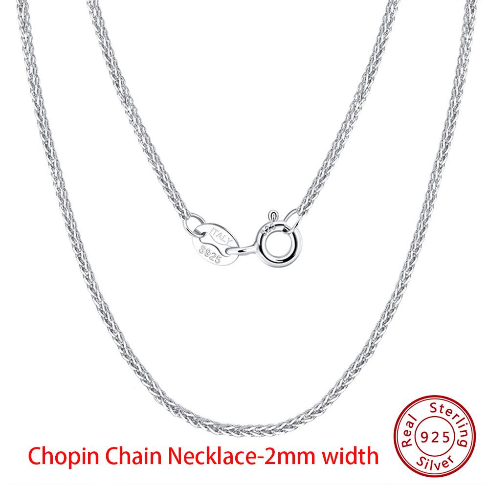 EFFIE QUEEN Real 925 Sterling Silver Diamond Cut Twist Rope Figaro Cuban Snake Bead Box Link Chain Necklace DIY Fine Jewelry SC