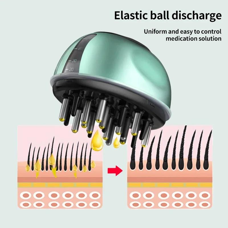 Scalp Applicator Head SPA Massager Roller Ball Brush Hair Growth Essential Oil Medicine Liquid Applicator Massage Comb Portable