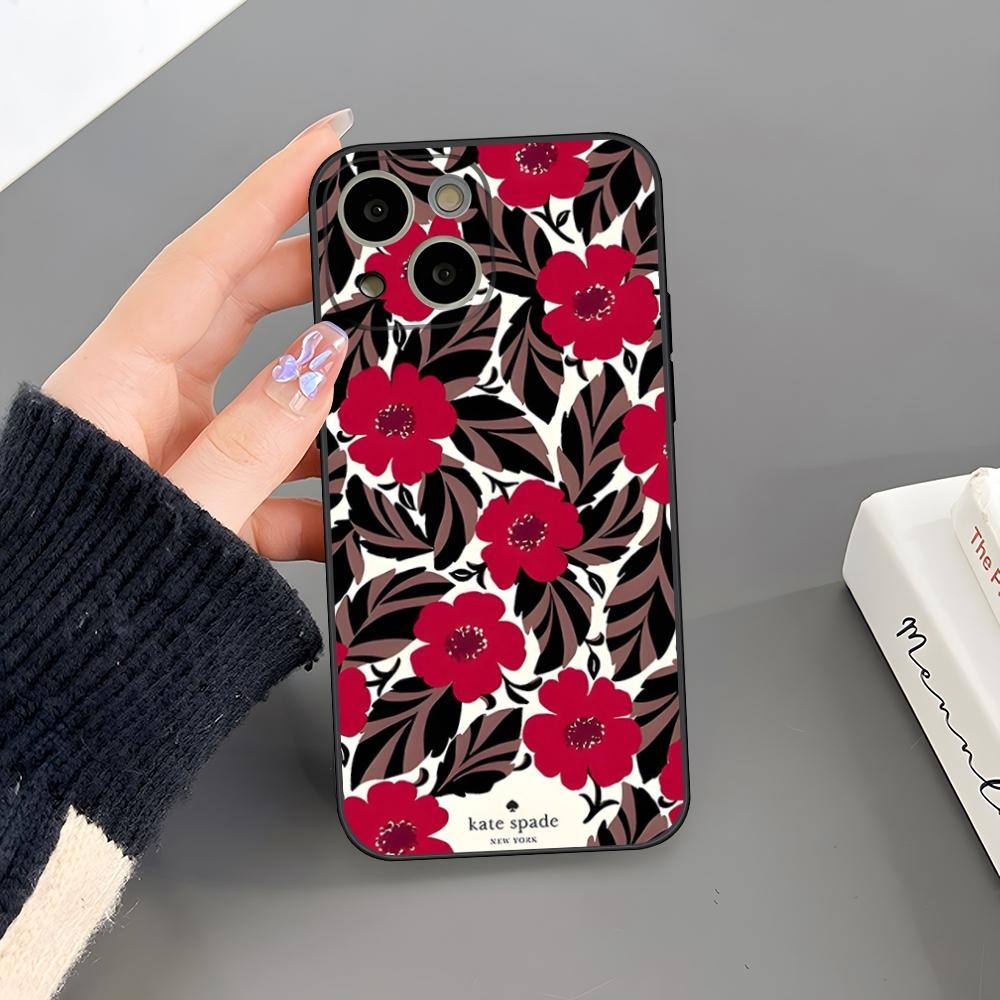 K-Kates S-Spades Flower Phone Case For Iphone 17 Pro Max 16 15 14 Pro Max 13 Mini 11 12 Xr X Xs SE Plus Back Cover