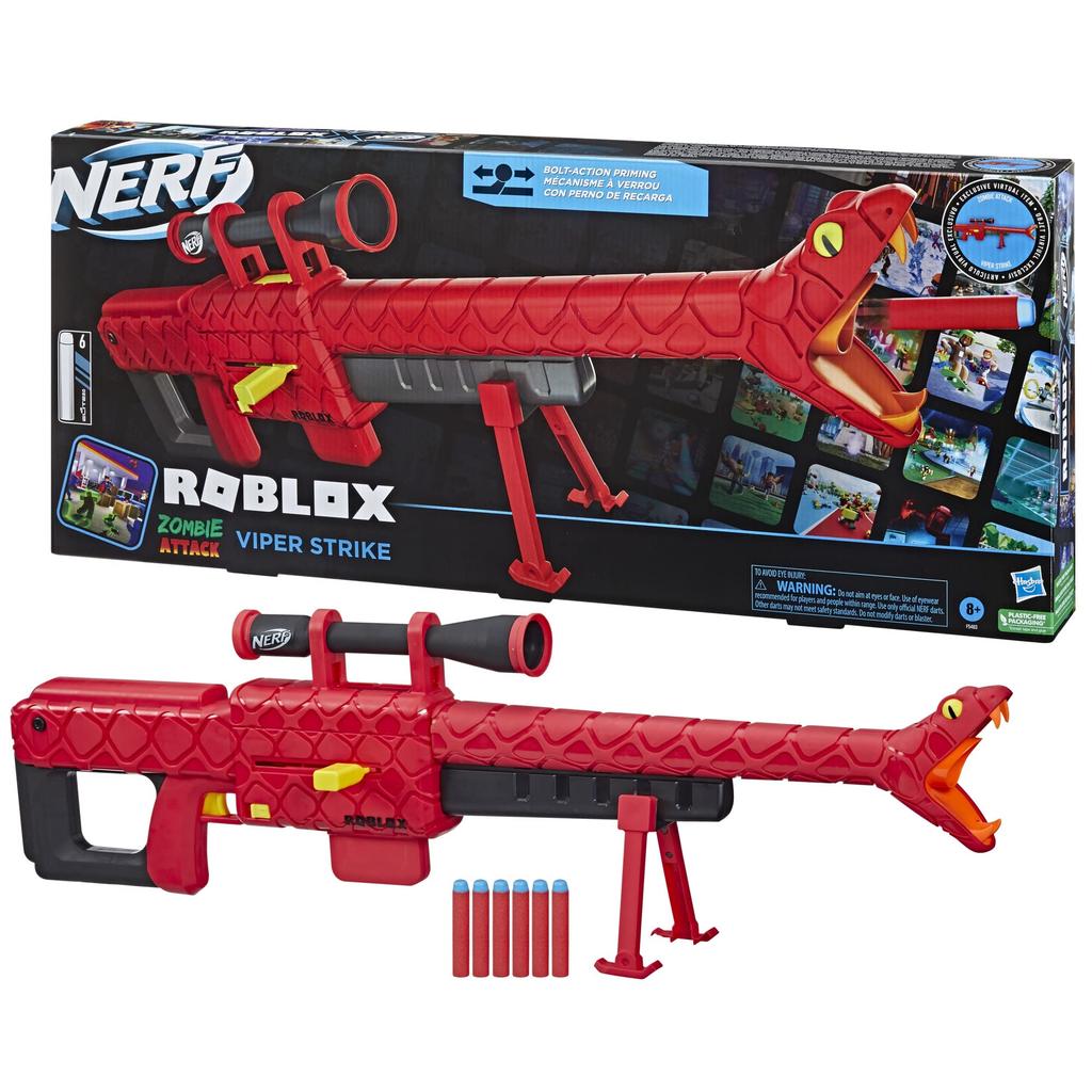 Hasbro Nerf Roblox ZOMBIE ATTACK VIPER STRIKE Dart Includes Exclusive Virtual Item Dart 6 and Ages 8 and Up Authentic Shooting A Popular Gift for