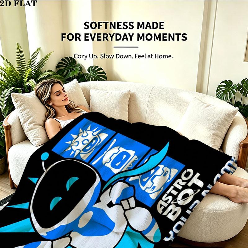 1PC ASTRO BOT Custom Name Patterned Flannel Blanket Suitable For All Seasons for Home Decor Warmth and Comfort Gifts Holiday Present