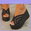 Summer Mesh Open Toe Slide Sandals With Thick Rubber Soles For Women