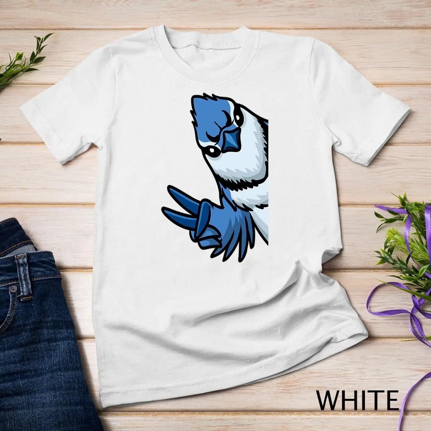 Blue Jay Bird Cyanocitta Cristata From Side T shirt S