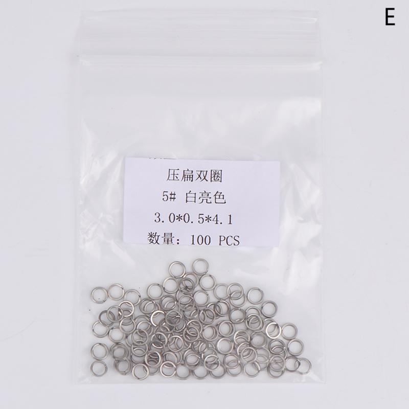 Split Rings Fishing 100Pcs Stainless Steel Lure Rings Saltwater Terminal Tackles Split Rings Fishing Connectors Snap Rings