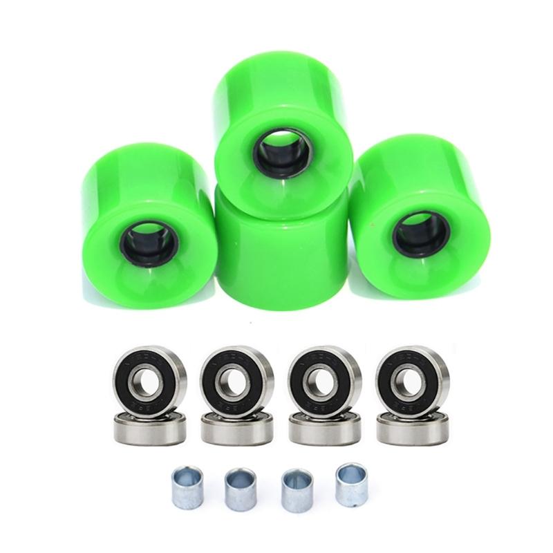 Set of 4 Longboards Wheels, Skateboard Wheels Street Wheel for Skateboards Cruiser Wheels with Bearings and Spacers Set