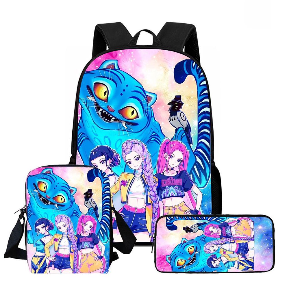 K-Pop Hunter Magic Girls New Children's Backpack DIY Customizable Unisex Student Bag Kindergarten Double Shoulder Cute Cartoon