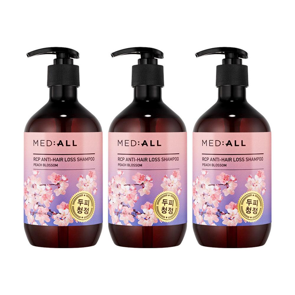 MED:ALL Scalp Cleansing, Hair Loss Relief Shampoo Peach Blossom 480mlx3