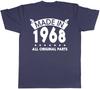 Made in 1968 All Original Parts Birthday Unisexs Short Sleeve TShirt